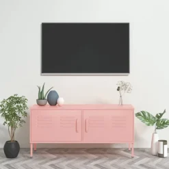 vidaXL Tv-meubel 105x35x50 cm staal roze