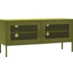 vidaXL Tv-meubel 105x35x50 cm staal olijfgroen