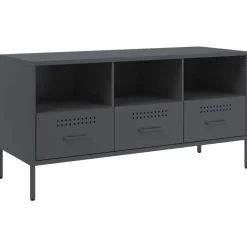 vidaXL Tv-meubel 100,5x39x50,5 cm staal antracietkleurig