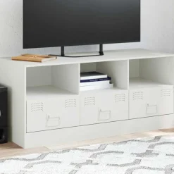vidaXL Tv-meubel 99x39x44 cm staal wit
