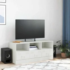 vidaXL Tv-meubel 99x39x44 cm staal wit