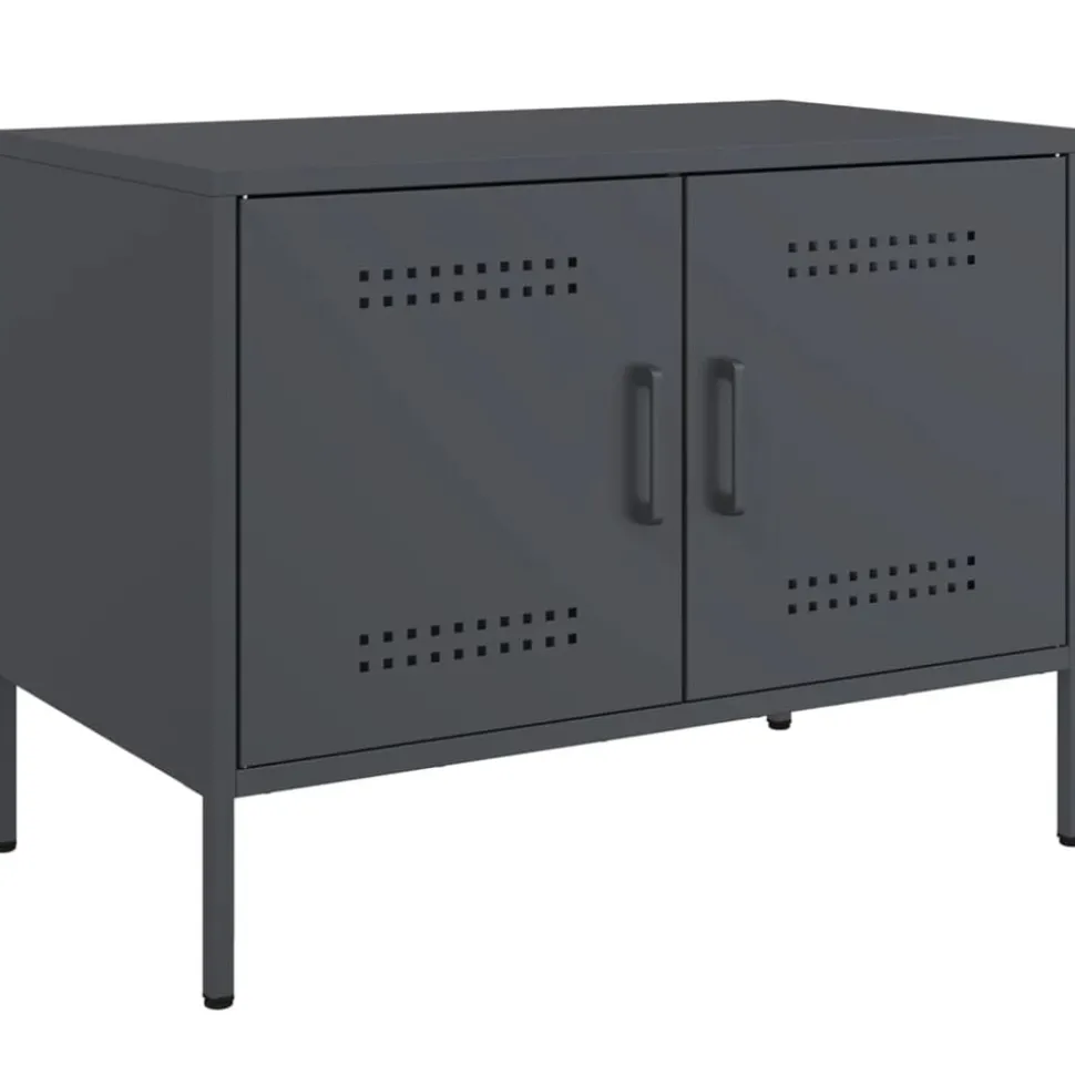 vidaXL Tv-meubel 68x39x50,5 cm staal antracietkleurig