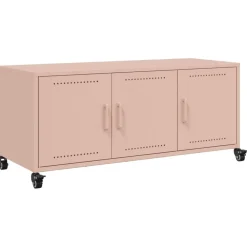 vidaXL Tv-meubel 100,5x39x43,5 cm staal roze