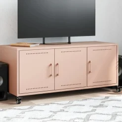 vidaXL Tv-meubel 100,5x39x43,5 cm staal roze