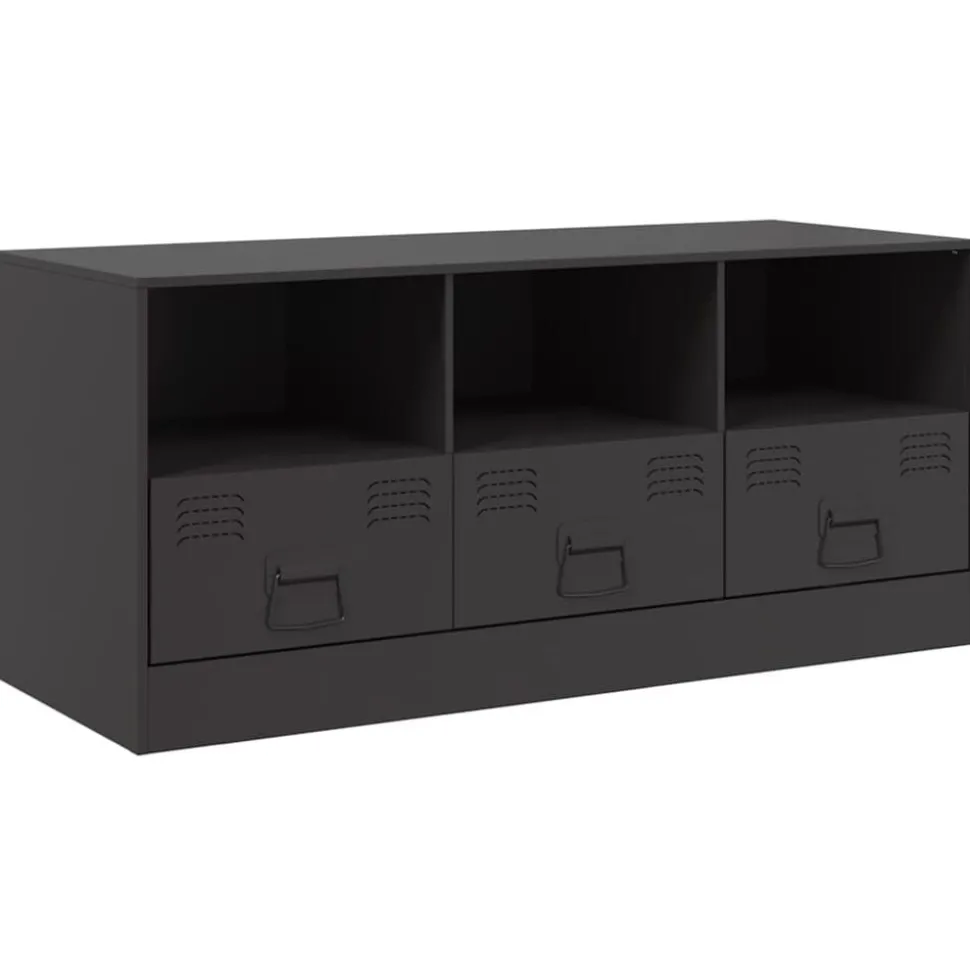 vidaXL Tv-meubel 99x39x44 cm staal zwart