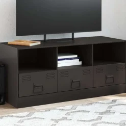 vidaXL Tv-meubel 99x39x44 cm staal zwart
