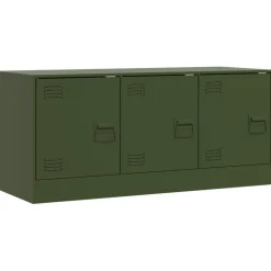 vidaXL Tv-meubel 99x39x44 cm staal olijfgroen