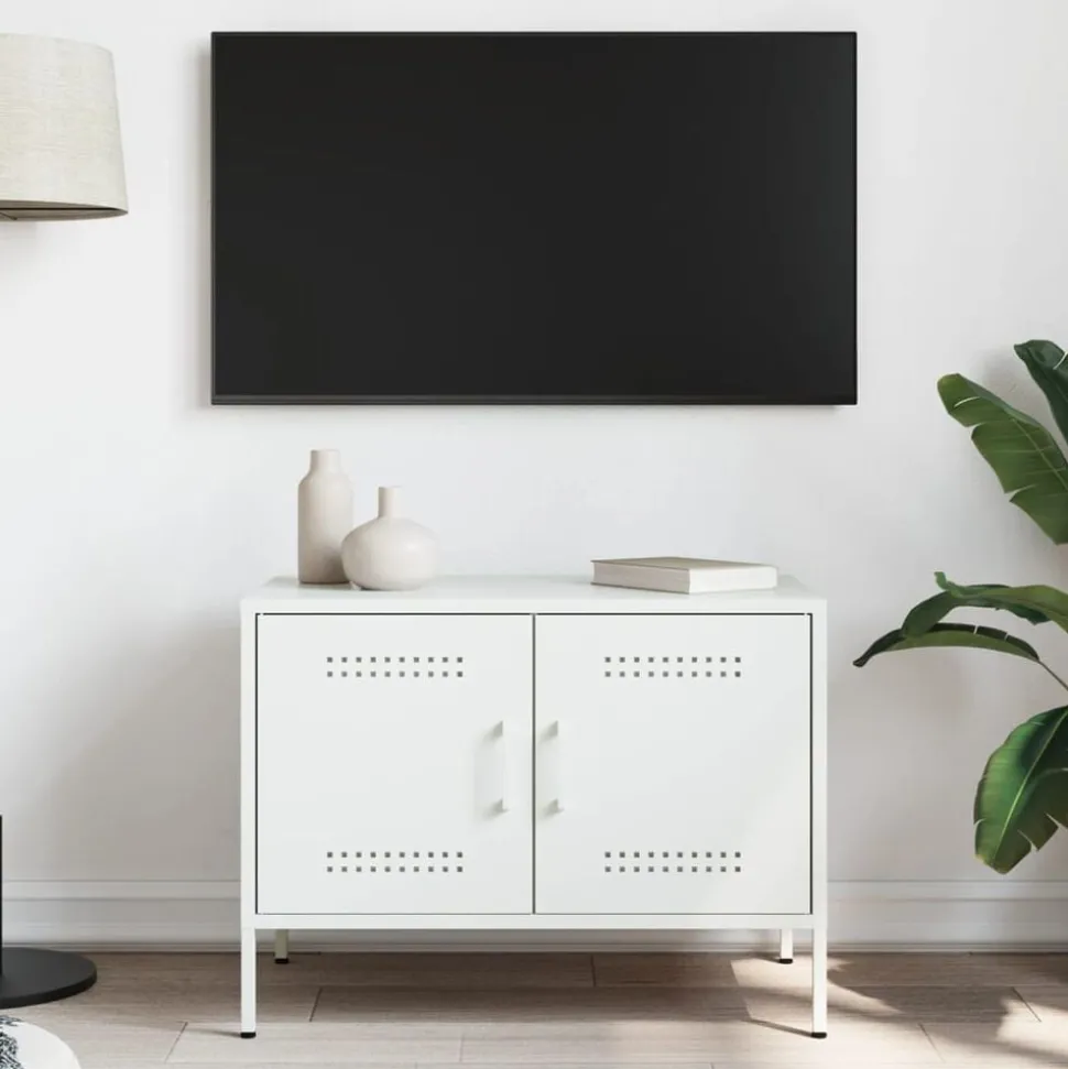 vidaXL Tv-meubel 68x39x50,5 cm staal wit