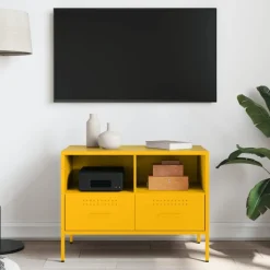 vidaXL Tv-meubel 68x39x50,5 cm staal mosterdgeel