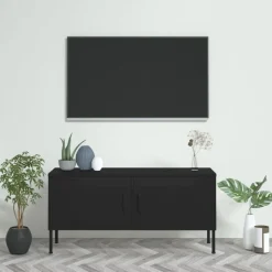 vidaXL Tv-meubel 105x35x50 cm staal zwart