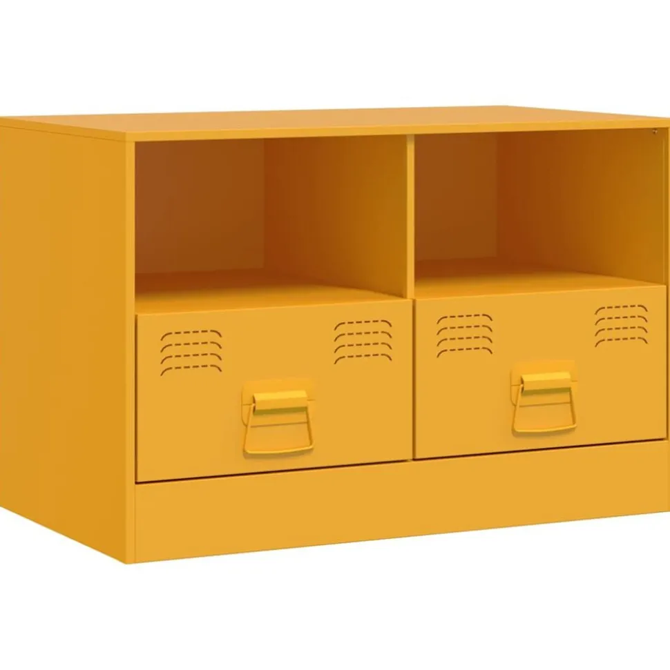 vidaXL Tv-meubel 67x39x44 cm staal mosterdgeel