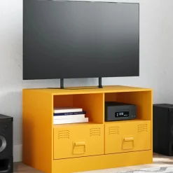 vidaXL Tv-meubel 67x39x44 cm staal mosterdgeel