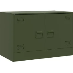 vidaXL Tv-meubel 67x39x44 cm staal olijfgroen