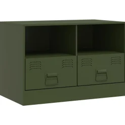 vidaXL Tv-meubel 67x39x44 cm staal olijfgroen