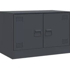 vidaXL Tv-meubel 67x39x44 cm staal antracietkleurig