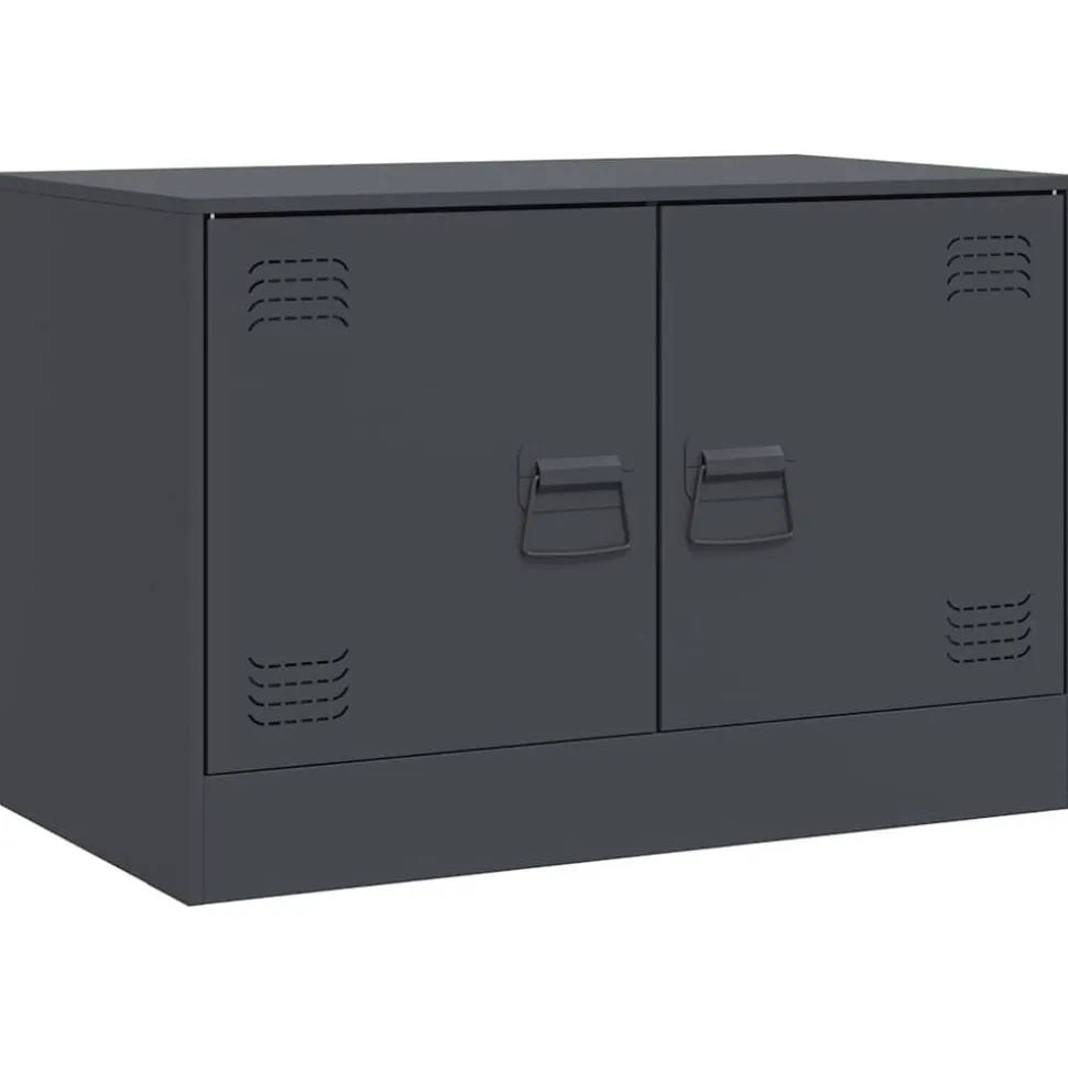 vidaXL Tv-meubel 67x39x44 cm staal antracietkleurig