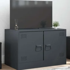 vidaXL Tv-meubel 67x39x44 cm staal antracietkleurig