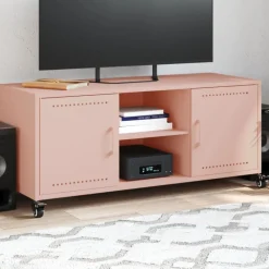 vidaXL Tv-meubel 100,5x39x43,5 cm staal roze