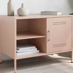 vidaXL Tv-meubel 68x39x50,5 cm staal roze
