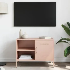 vidaXL Tv-meubel 68x39x50,5 cm staal roze