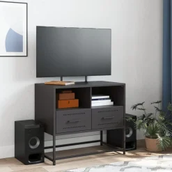 vidaXL Tv-meubel 68x39x60,5 cm staal zwart