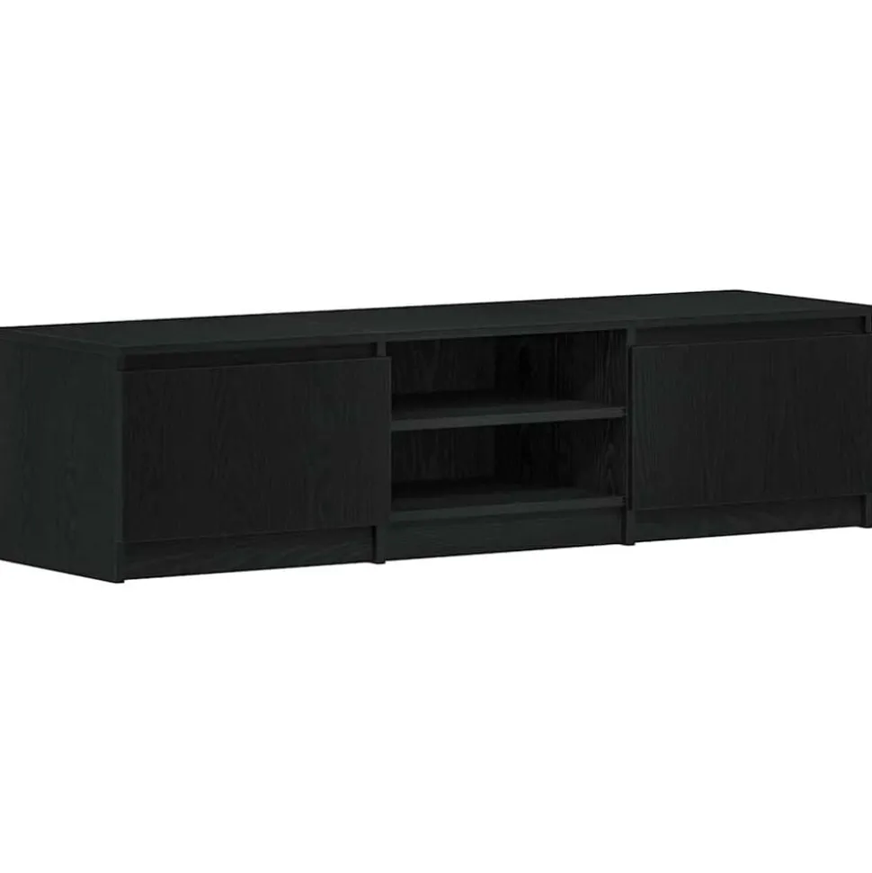 vidaXL TV-meubel Zwart Eiken 140x40x36 cm Bewerkt Hout