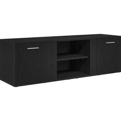 vidaXL TV-meubel Zwart Eiken 120x34x37 cm Bewerkt Hout