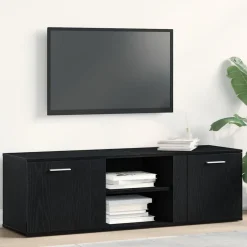 vidaXL TV-meubel Zwart Eiken 120x34x37 cm Bewerkt Hout