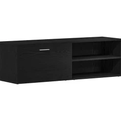 vidaXL TV-meubel Zwart Eiken 120x34x37 cm Bewerkt Hout