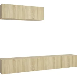 vidaXL Tv-meubelen 3 st bewerkt hout sonoma eikenkleurig