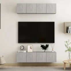 vidaXL Tv-meubelen 4 st 60x30x30 cm bewerkt hout betongrijs