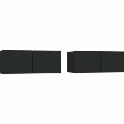 vidaXL Tv-meubelen 2 st 80x30x30 cm bewerkt hout zwart