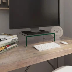 vidaXL Tv-meubel/monitorverhoger transparant 40x25x11 cm glas
