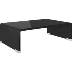vidaXL Tv-meubel/monitorverhoger zwart 40x25x11 cm glas