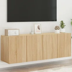 vidaXL Tv-meubels 2 st wandgemonteerd 60x30x41 cm sonoma eikenkleurig