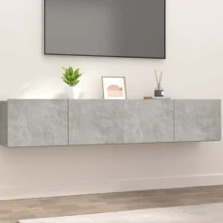 vidaXL Tv-meubels 2 st 80x30x30 cm bewerkt hout betongrijs