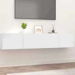 vidaXL Tv-meubels 2 st 80x30x30 cm bewerkt hout wit