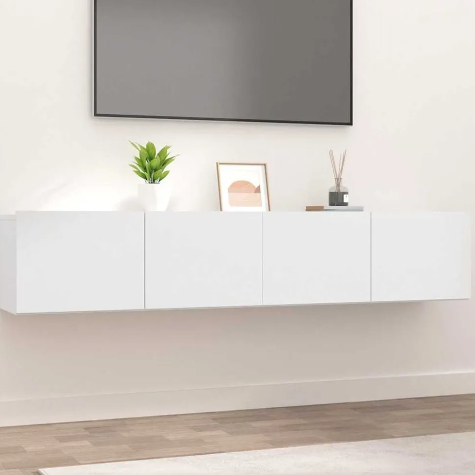 vidaXL Tv-meubels 2 st 80x30x30 cm bewerkt hout wit