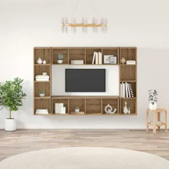 vidaXL Tv-meubelset 4 pcs Bruin 37 x 37 x 142,5 cm Bewerkt hout