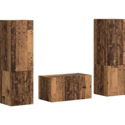 vidaXL Tv-meubelset 5 pcs Oud Hout Bewerkt hout