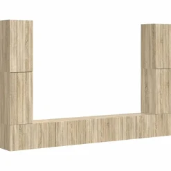 vidaXL Tv-meubelset 8 pcs Sonoma Eiken Bewerkt hout