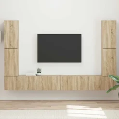 vidaXL Tv-meubelset 8 pcs Sonoma Eiken Bewerkt hout