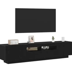 vidaXL Tv-meubelset 2 pcs Zwart 180 x 35 x 40 cm Bewerkt hout
