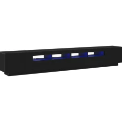 vidaXL Tv-meubelset 3 pcs Zwart 260 x 35 x 40 cm Bewerkt hout