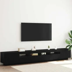 vidaXL Tv-meubelset 3 pcs Zwart 260 x 35 x 40 cm Bewerkt hout