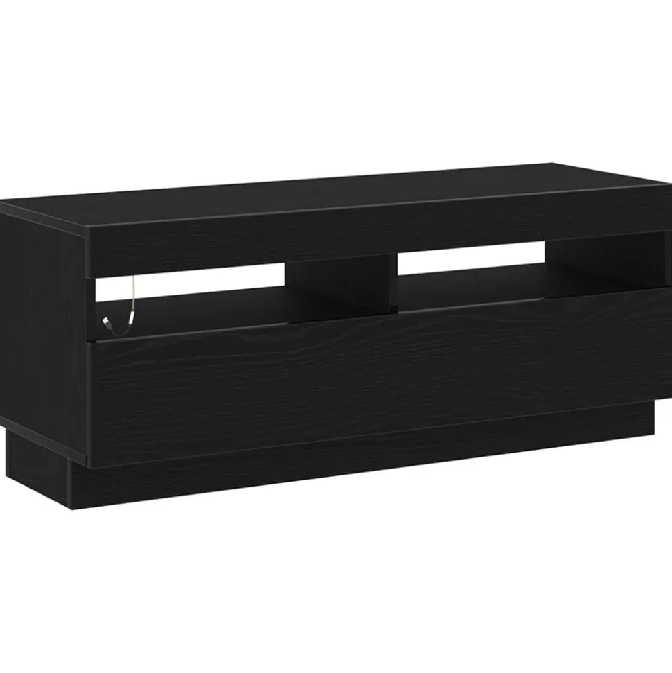 vidaXL Tv-meubelset 2 pcs Zwart 200 x 35 x 40 cm Bewerkt hout