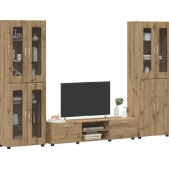 vidaXL Tv-meubelset met lade FLORIN 3 pcs Artisan Eiken Bewerkt hout