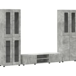 vidaXL Tv-meubelset met lade FLORIN 3 pcs Beton Grijs Bewerkt hout