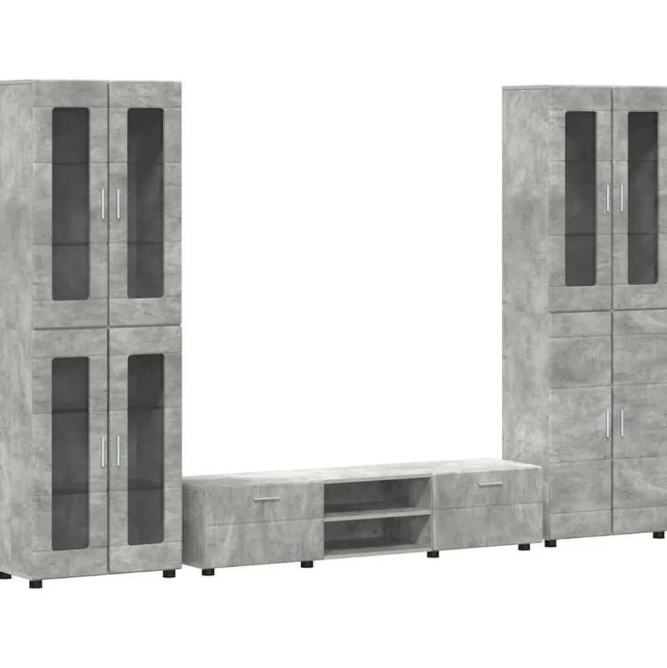 vidaXL Tv-meubelset met lade FLORIN 3 pcs Beton Grijs Bewerkt hout