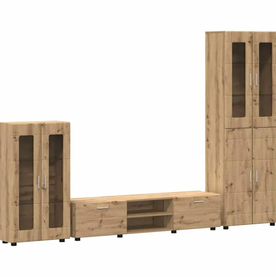 vidaXL Tv-meubelset met lade FLORIN 3 pcs Artisan Eiken Bewerkt hout